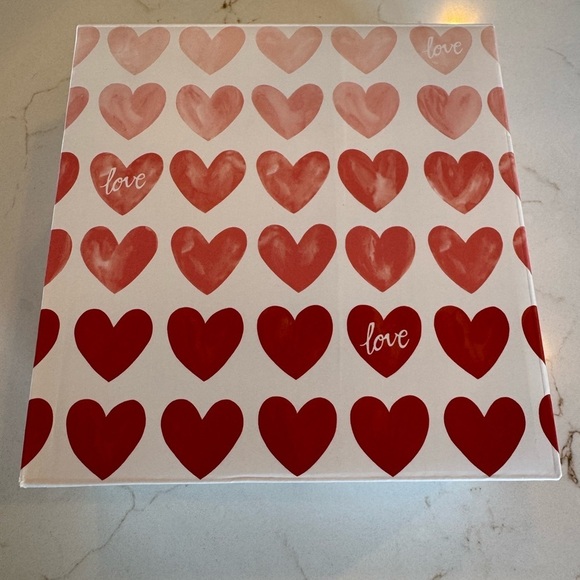 Pottery Barn Watercolor Heart-Shaped Ceramic Appetizer Love Plates Set of 4 - Picture 2 of 11